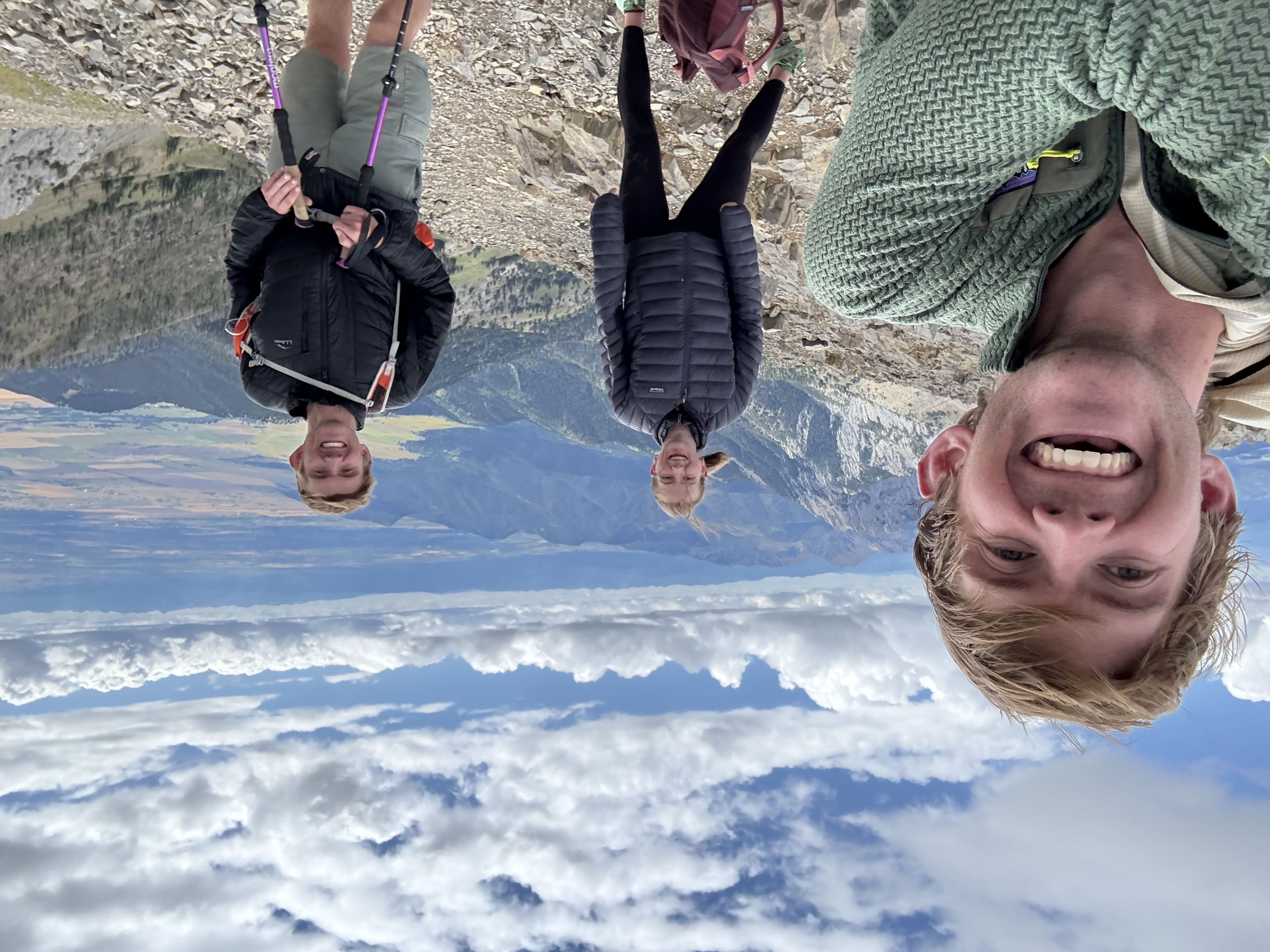 Group hiking at the summit
